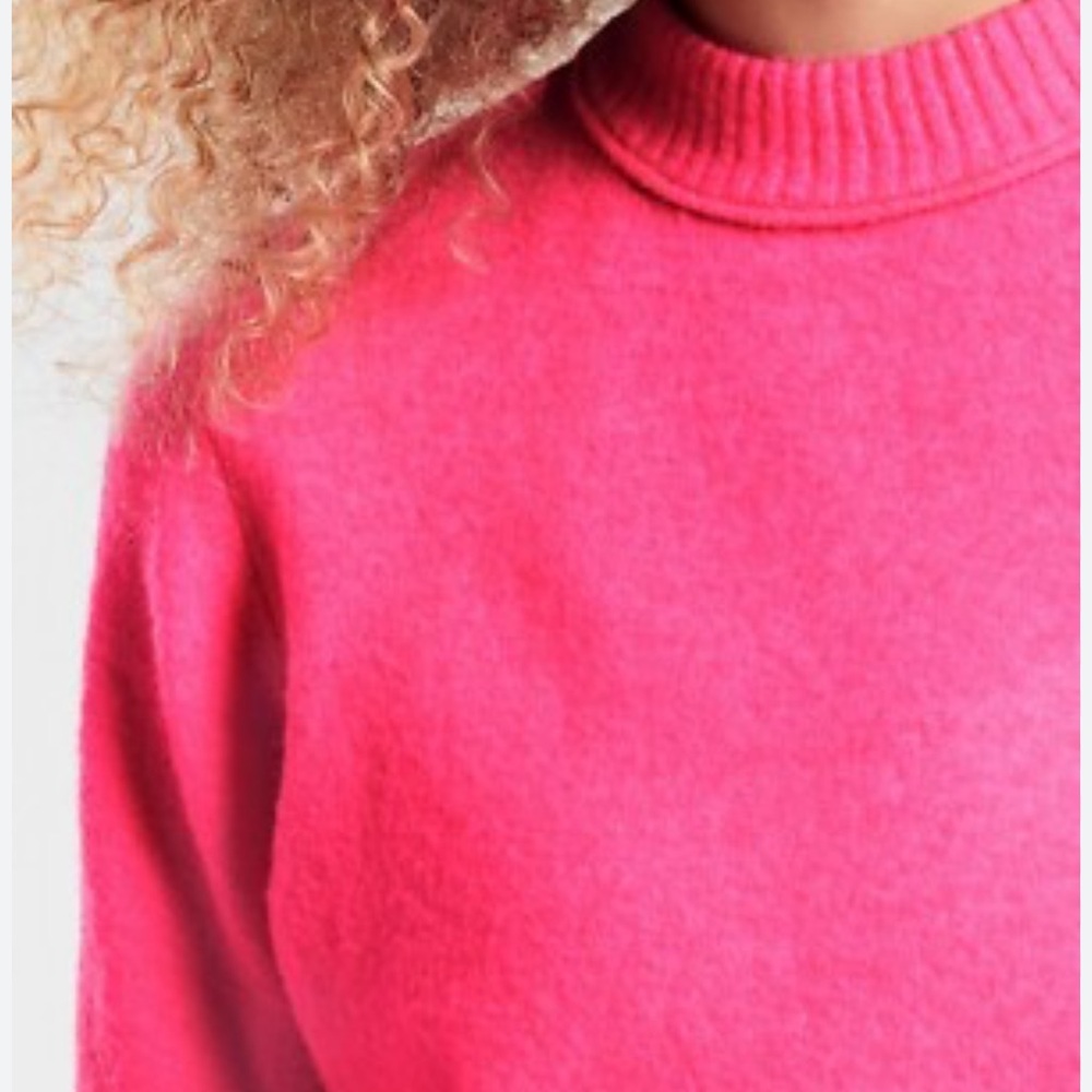 NWT Athleta Transit Crew Sweater Size S Bright Neon Pink Wool Blend - Picture 12 of 13
